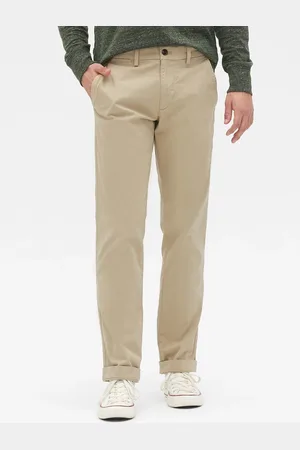 GAP Kalhoty essential khakis in straight fit with Flex - Pánské
