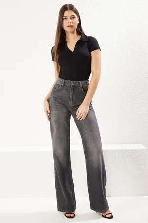 Trendyol Black High Waist Wide Leg Jeans