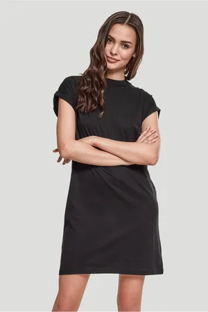 Urban classics Dámské šaty Turtle Extended Shoulder černé