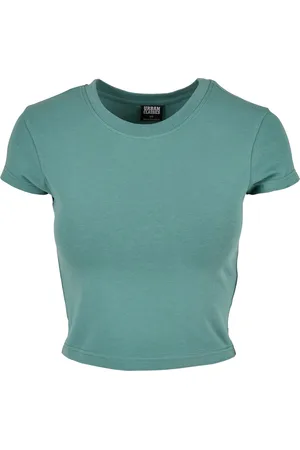 Urban classics Dámský strečový dres Cropped Tee s bledým listem