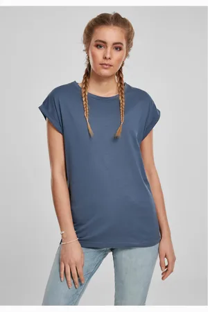 Urban classics Dámské tričko s prodlouženým ramenem vintageblue