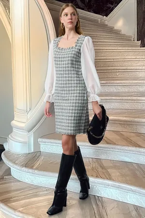 Trendyol Multicolored Plaid / Checkered Mini Woven Dress