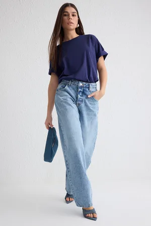 Trendyol Blue More Sustainable Normal Waist Skater Jeans