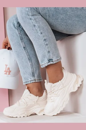 D-Street Sneakersy damskie na grubszej podeszwie SOFTLACE beżowy