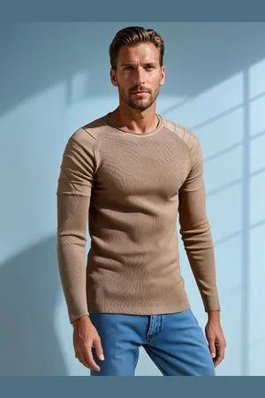 D-Street Sweter męski beżowy
