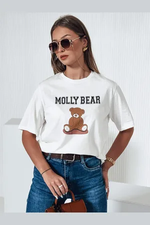 D-Street T-shirt damski MOLBER ecru