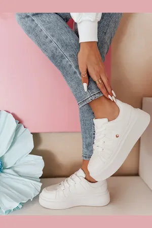 D-Street Sneakersy damskie na platformie UPLEFT białe