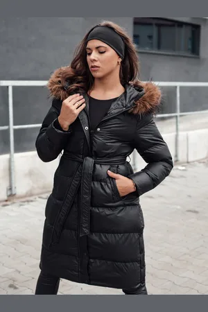 D-Street Kurtka zimowa damska pikowana z futerkiem STYLEBELLA czarna