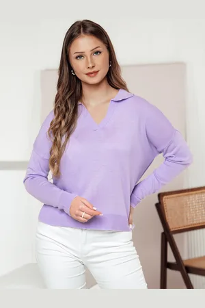 D-Street Sweter damski VISTILLA wrzosowy