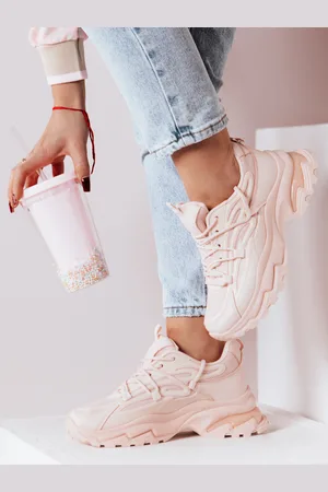 D-Street Sneakersy damskie na grubszej podeszwie SOFTLACE różowe