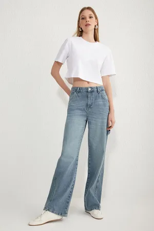 Trendyol Blue More Sustainable Normal Waist Loose Wide Leg Jeans
