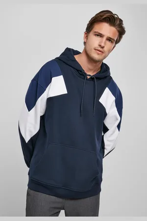 Urban classics Oversize 3-Tone Hoody půlnoční/bílá/tmavě