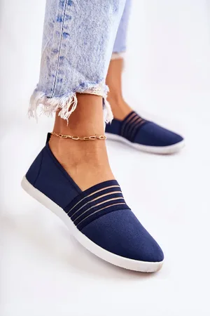 S. BARSKI Dámské látkové tenisky Slip-On námořnická modre Lilis