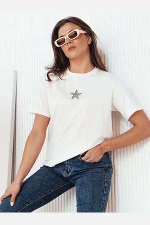 D-Street Dámské tričko v proužky STAR POWDER Barva Ecru