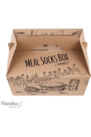 Zooksy Rainbow Socks Jídlo Ponožky Box Burger Hranolky Pivo 5 párů