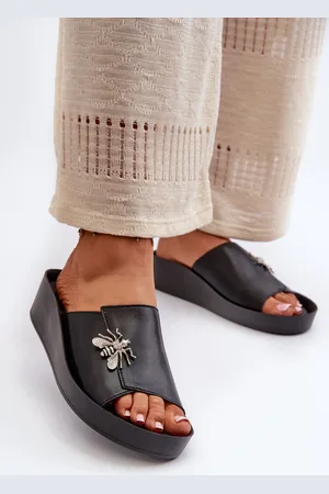 S. BARSKI Elegantní Dámské Sandály S Ozdobou Z Přírodní Kůže S.Barski