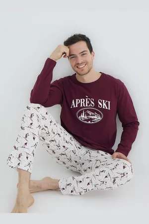 Trendyol Claret Red Regular Fit Sports Themed Knitted Pajama Set