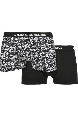 Urban classics Organické boxerky 2-balení detail aop+černé