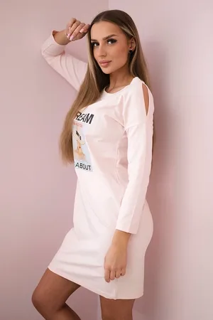 Kesi Šaty s potiskem Dream pudrově růžové