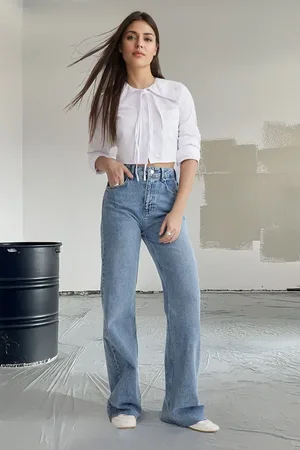 Trendyol Blue High Waist Wide Leg Jeans