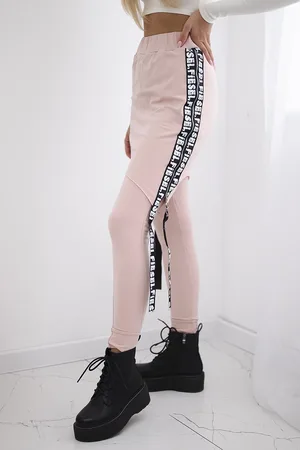 Kesi Kalhoty/oblek se selfie nápisy tmavě pudrově růžové
