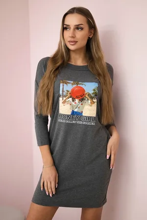 Kesi Šaty s potiskem Honey girl graphite