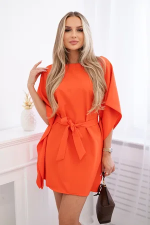 Kesi Šaty batwings Oversize oranžové