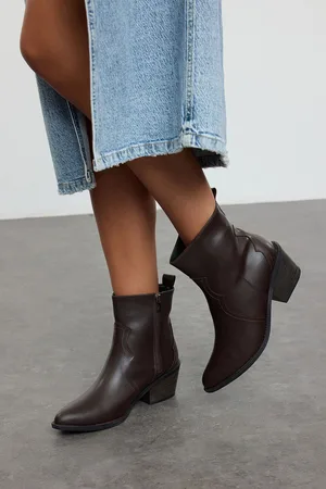 Trendyol Brown Block Heel Women