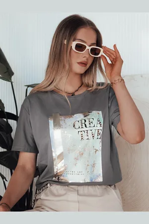 D-Street T-shirt damski CREATIVE brązowy