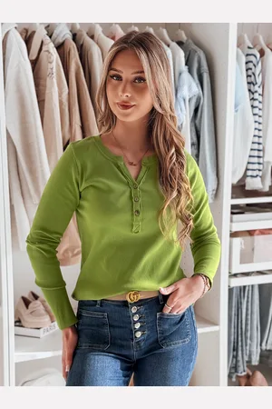 D-Street Long sleeve damski one size FELORIA limonkowy
