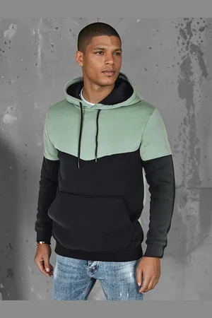 D-Street Bluza męska basic z kapturem miętowa