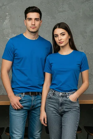 Trendyol Blue 100% Cotton Regular Cut T-Shirt