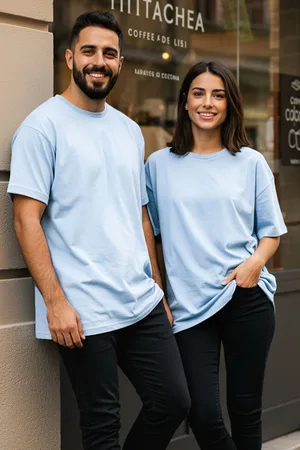 Trendyol Light Blue Oversize/Wide Cut 100% Cotton T-Shirt