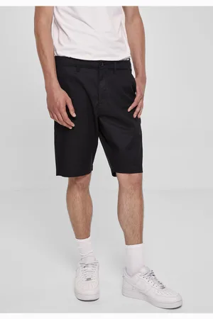 Urban classics Bavlněné plátěné šortky černé