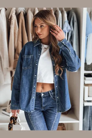 D-Street Koszula damska jeansowa oversize OVERLLO niebieska