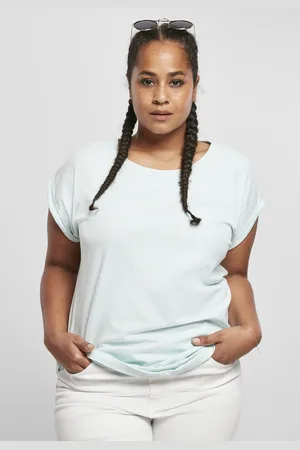 Urban classics Dámské tričko Melange Extended Shoulder Tee aqua melange