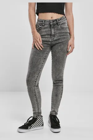 Urban classics Dámské úzké džíny s vysokým pasem - černé