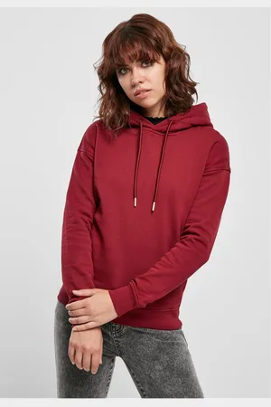 Urban classics Dámská bio s kapucí vínová