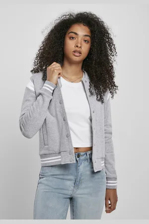 Urban classics Dámská organická mikina College Sweat Jacket /bílá