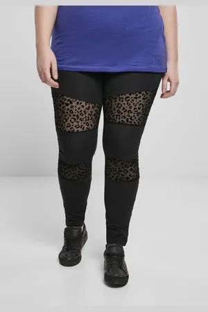 Urban classics Dámské legíny Flock Lace Inset černé