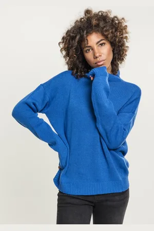 Urban classics Dámský oversize rolák zářivě modrý