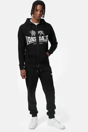 Lonsdale London Pánská mikina 117439-Black/White/Grey
