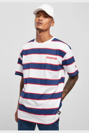 STARTER BLACK LABEL Starter Logo Striped Tee bílo/modré