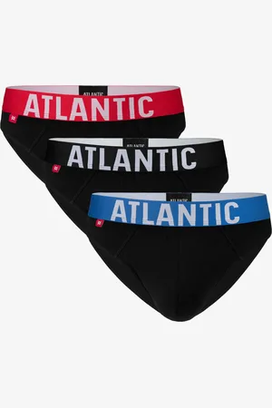 ATLANTIC Pánské sportovní slipy 3-PACK - černé