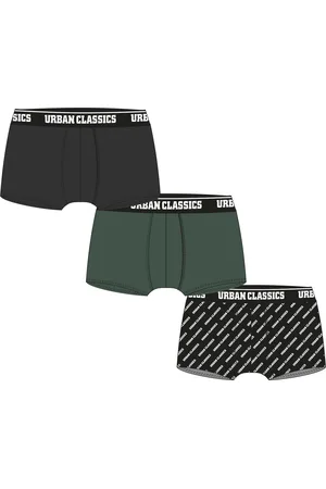 Urban classics Pánské boxerky 3-balení tmavě zelené/černé/značkové aop
