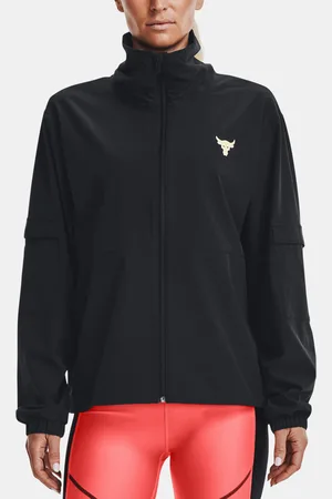 Under Armour Mikina UA Project Rock Woven Jkt-BLK - Dámské