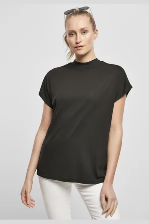 Urban classics Dámské oversized tričko viskózového střihu na rukávu černé