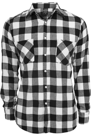 Urban classics Kostkovaná Flanelová košile blk/wht