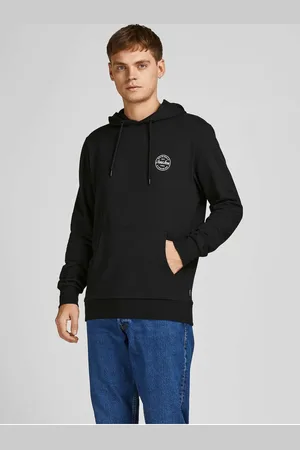 JACK & JONES Černá mikina s kapucí Shark - Pánské