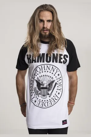 Merchcode Ramones Circle Raglánové tričko wht/blk
